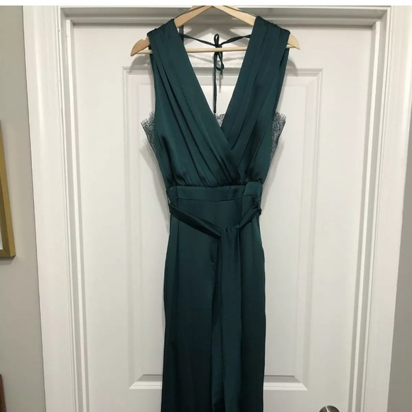 ZARA Green Jumpsuit with Lace Insets BNWOT - Picture 5 of 8